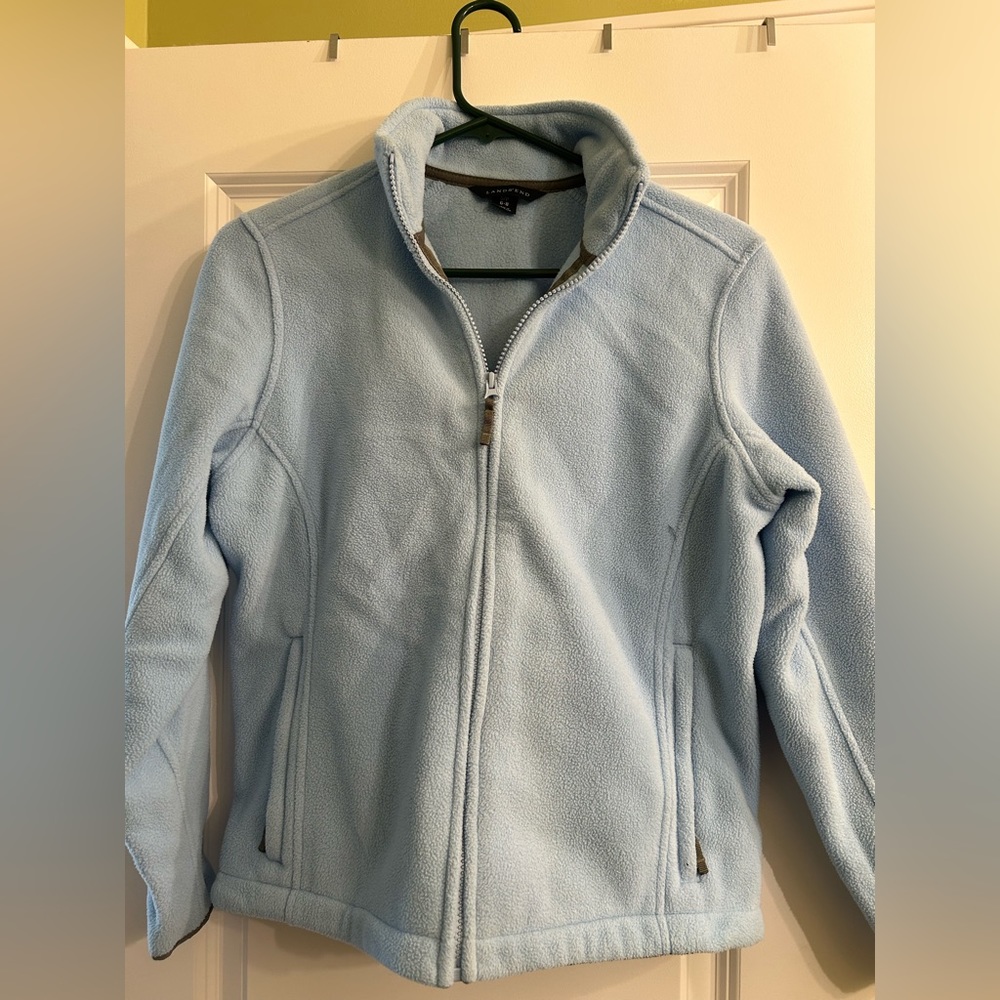Lands End Fleece Coat, light Blue. Great condition